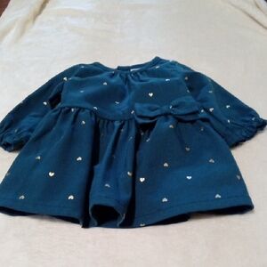 Teal Green Dress with Gold Accents Size 3M